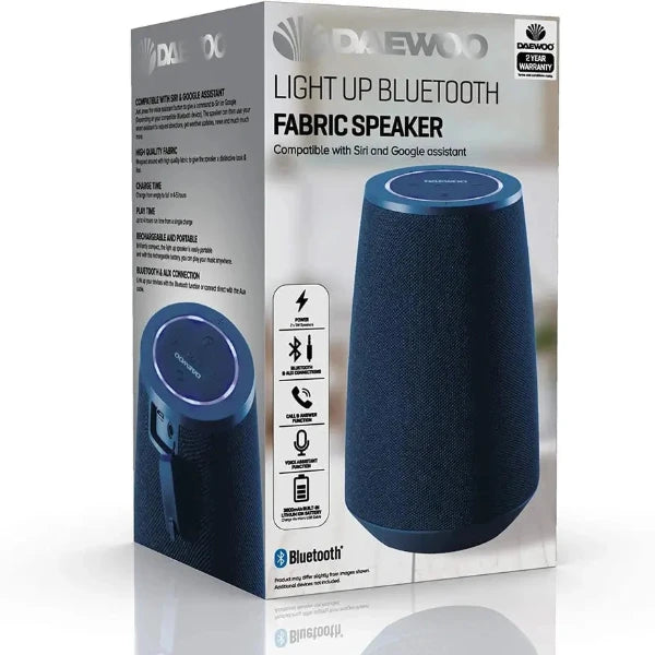 Daewoo Voice Assistant Bluetooth Speaker, 5W Powerful Audio Output (Blue)