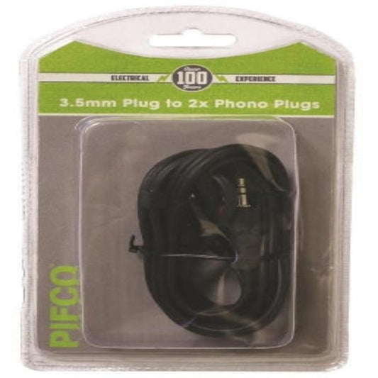 DAEWOO 3.5 MM JACK TO RCA PLUG LEAD 2M