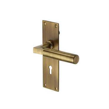 Bauhaus Door Handle on Plate (Lever Lock)