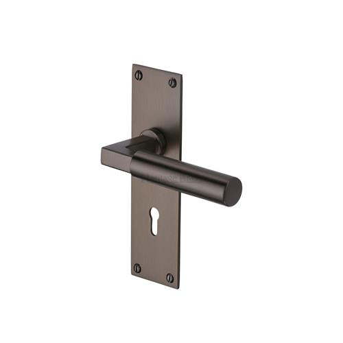 Bauhaus Door Handle on Plate (Lever Lock)