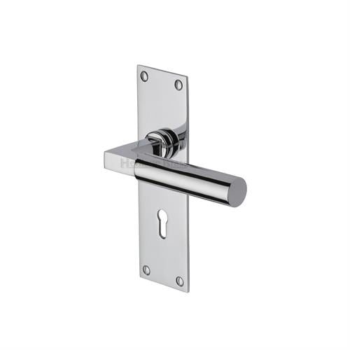 Bauhaus Door Handle on Plate (Lever Lock)