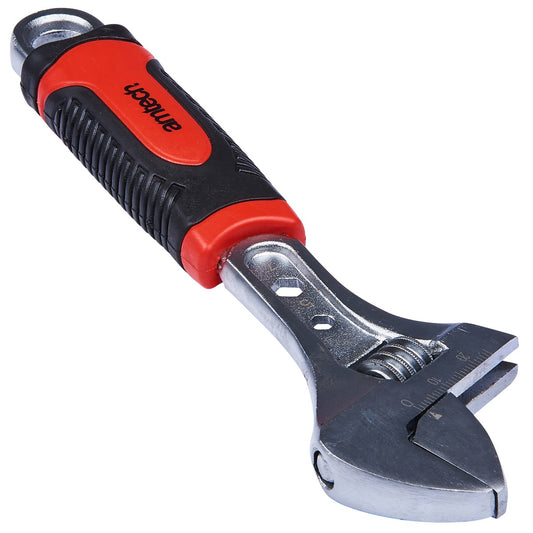 8” adjustable wrench injected grip