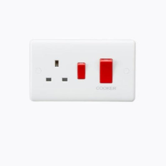 45A DP Switch & 13A Socket - Red Rocker