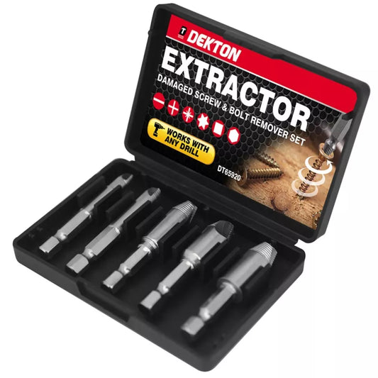 Dekton DT65920 5PC Extractor Set Damaged Screw And Bolt Remover Kit