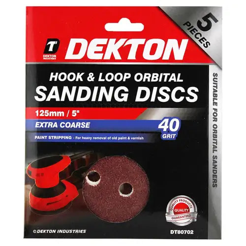 5PC HOOK AND LOOP ORBITAL SANDING DISC, DT80702