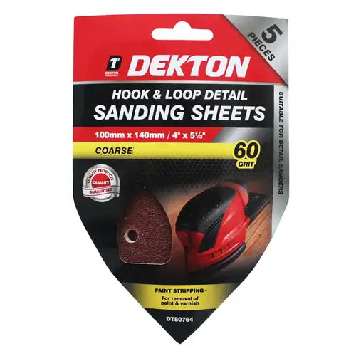 5PC HOOK AND LOOP DETAIL SANDING SHEET, DT80764