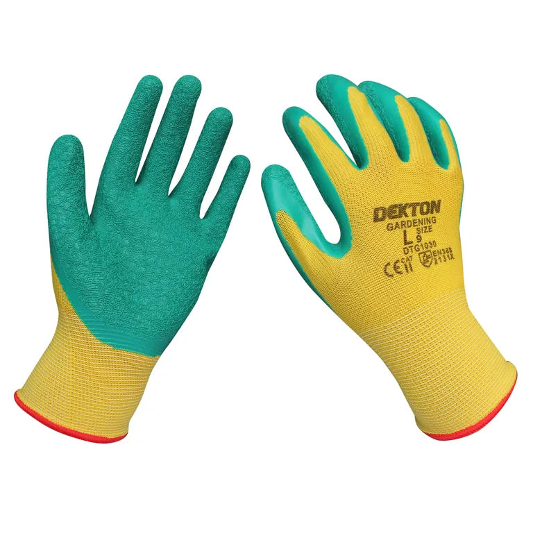 DEKTON SIZE 9/L GARDENING LATEX COATED GLOVES