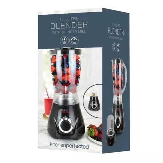 KitchenPerfected 500w 1.5Ltr Table Blender with Mill - 2 Speed Settings - Pulse