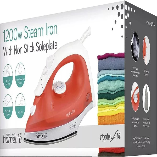Homelife for easy living Ripple X-14 1200w Steam Iron - E7304, Red