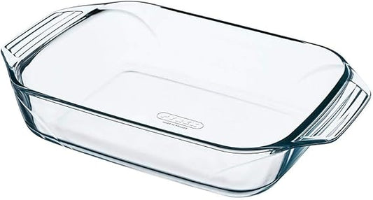 Pyrex Optimum Glass Rectangular Roaster High Resistance Easy Grip 31x20 cm