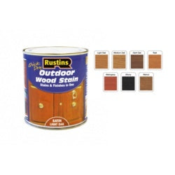 Rustins Quick Dry Outdoor Woodstain 250ml Satin Teak