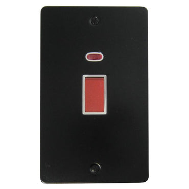 Flat Black Cooker Switch (45 Amp/Double Plate) - G+H FFB28B