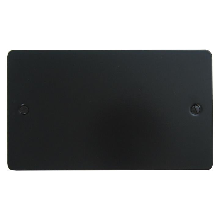 Flat Black Blank Plate (2 Gang) - G+H FFB32