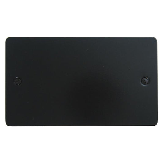 Flat Black Blank Plate (2 Gang) - G+H FFB32