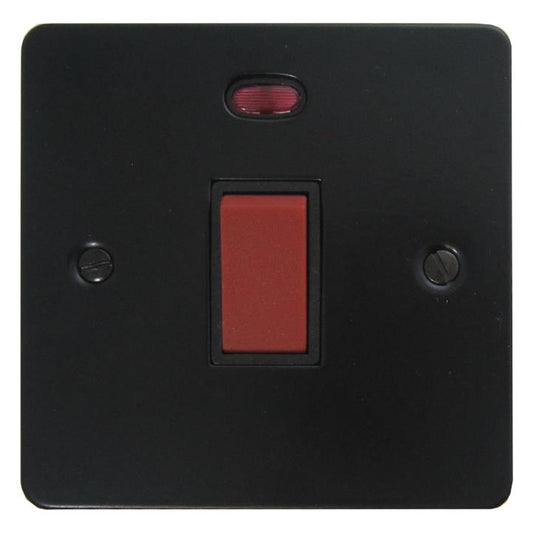 Flat Black Cooker Switch (45 Amp/Single Plate) - G+H FFB46B