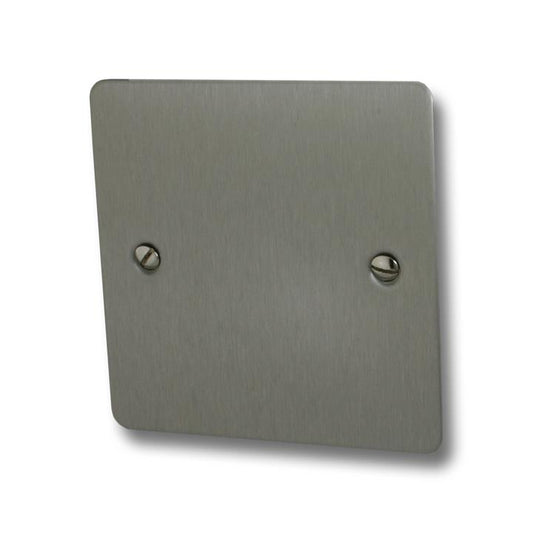 Flat Brushed Steel Single Blank Plate - G+H FSS31