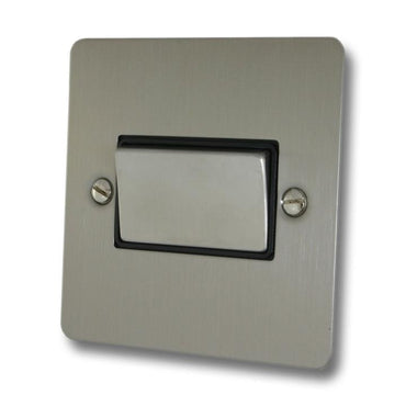 Flat Brushed Steel Fan Isolator Switch (White Insert/Satin Chrome Switch) - G+H FSS269