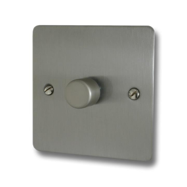 Flat Brushed Steel LED Dimmer (1 Gang) - G+H FSS521