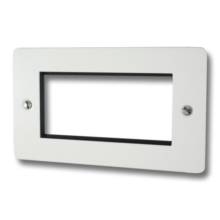 Flat White 4 Modules Plate (Plate Only/White Surround/2G Plate) - G+H FW164
