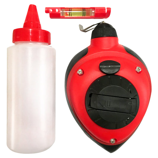 30m (100ft) Line Marker, Chalk And Mini Level Set