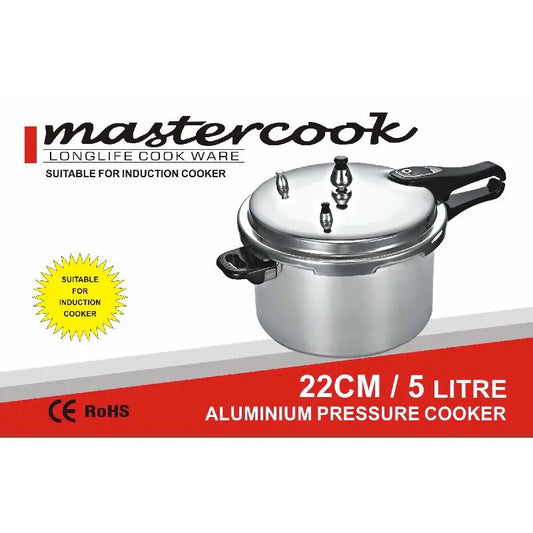 ALUMINIUM PRESSURE COOKER INDUCTION BOTTOM 5L MASTERCOOK