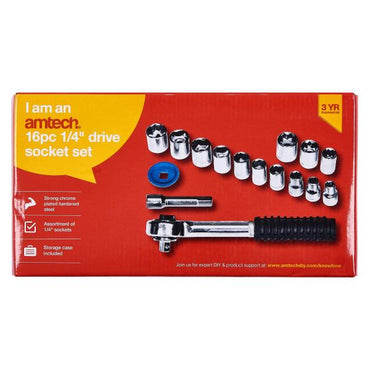 16pc 1/4″ drive socket set