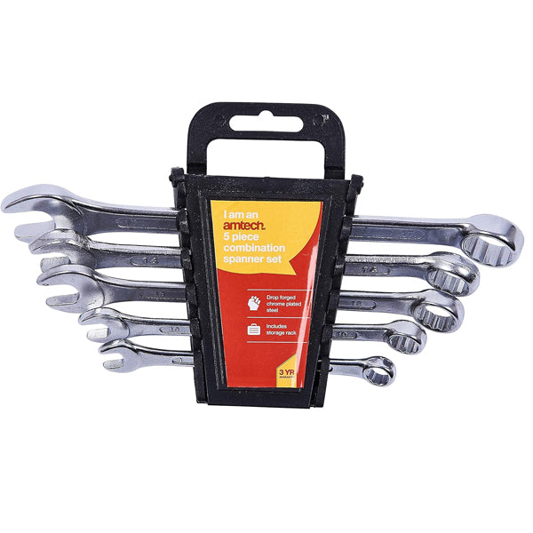 Amtech K0100 5 Piece Combination Spanner Set