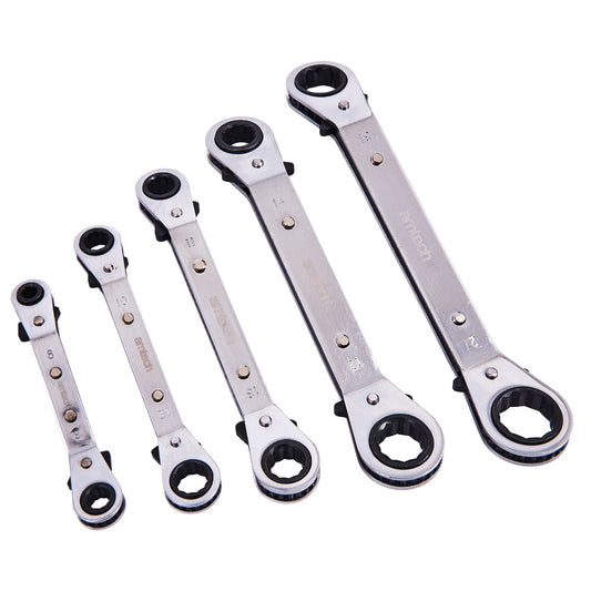 5pc offset ring ratchet spanner set