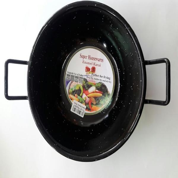 Mastercook 22cm Heavy Duty Enamel Karai / Kadai Frying PAN