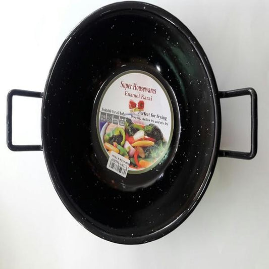 Mastercook 22cm Heavy Duty Enamel Karai / Kadai Frying PAN