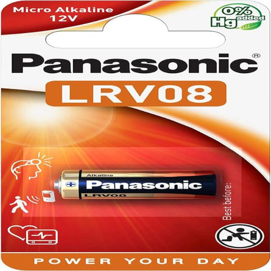 Panasonic A23 12 Volt Alkaline Battery (LRV08). 1 Pack