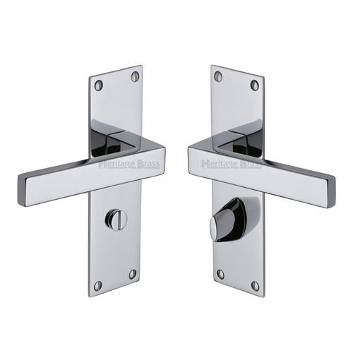 Metro Door Handle on Plate (Bathroom Set)