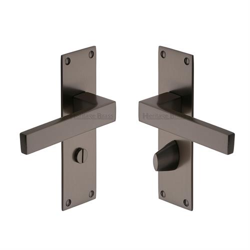 Metro Door Handle on Plate (Bathroom Set)