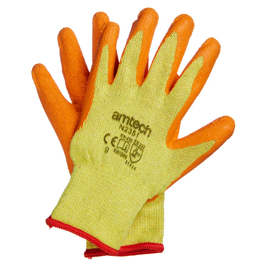 latex palm coated gloves large (Size 9)