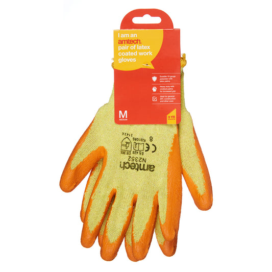 latex palm coated gloves medium (size 8)