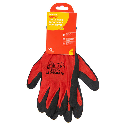 nitrile performance work gloves XL (size 10)