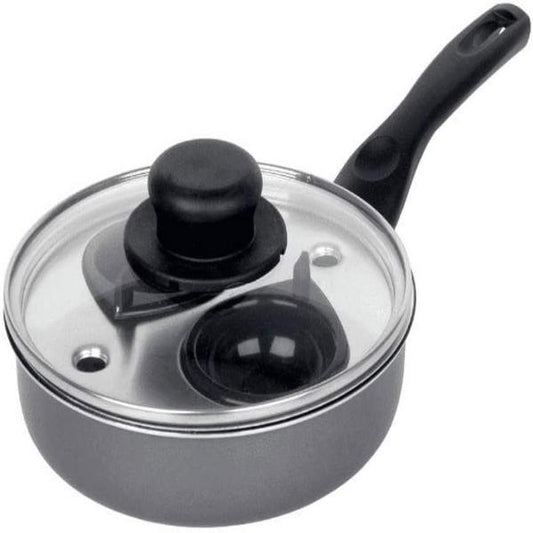 Sapphire 2 Cup Egg Poacher, Grey, 18CM