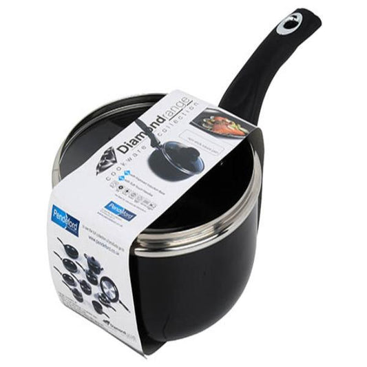 Pendeford Diamond Range 18cm Non Stick Sauce Pan & Lid, Black