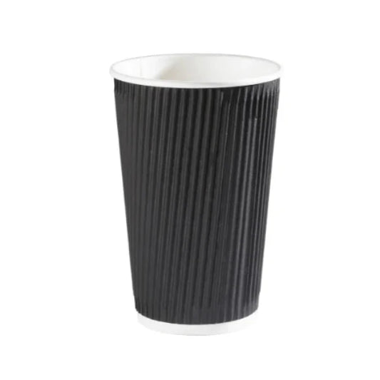 16oz Black Ripple Takeaway Cups