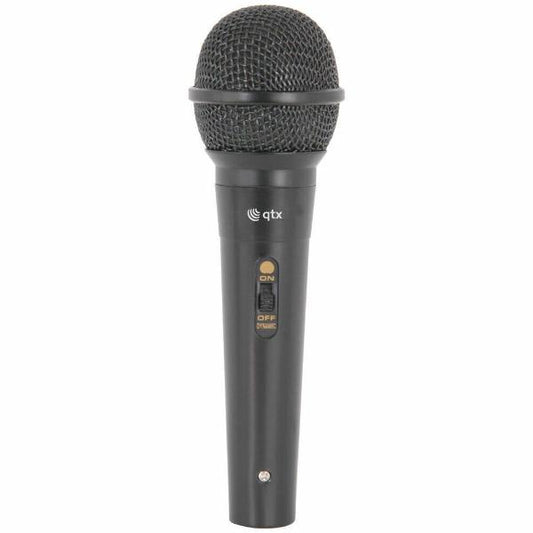 QTX DM11B Black Dynamic Switched Microphone + 3 Metre Mic Jack Lead 173.853