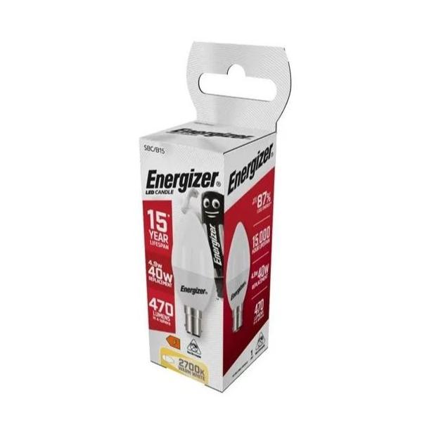 Energizer LED 4.9W B15/SBC Candle Lamp 2700K Warm White | S8878