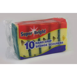Superbright Hand Grip Sponge Scourers Pack 10