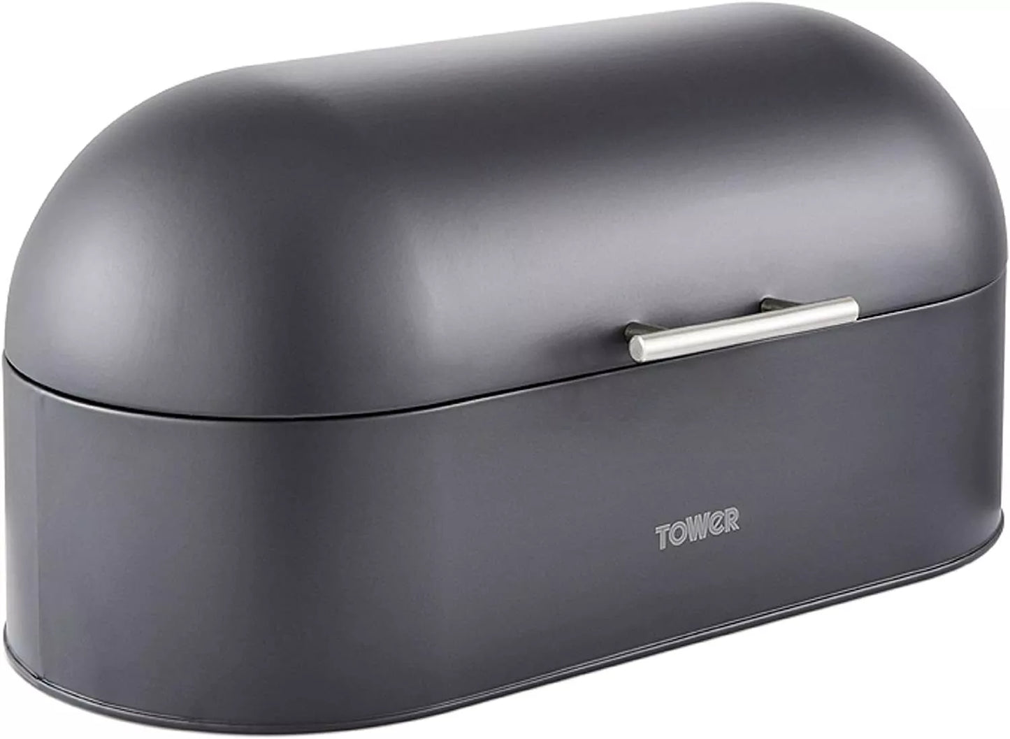 Tower T826100SLT Infinity Stone Dome Bread Bin with Hinged Lid, Slate Grey