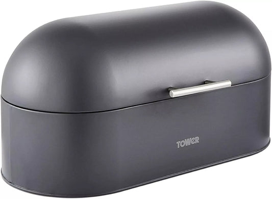 Tower T826100SLT Infinity Stone Dome Bread Bin with Hinged Lid, Slate Grey
