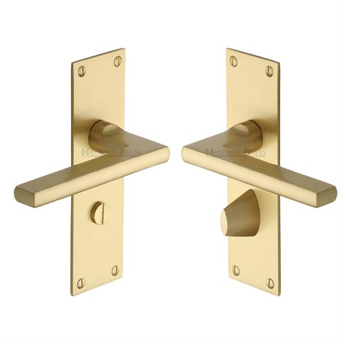Trident Door Handle on Plate (Bathroom Set)