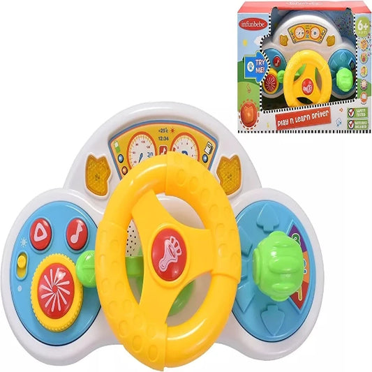 KandyToys Electronic Steering Wheel Toddlers Interactive Toy with Light & Sound