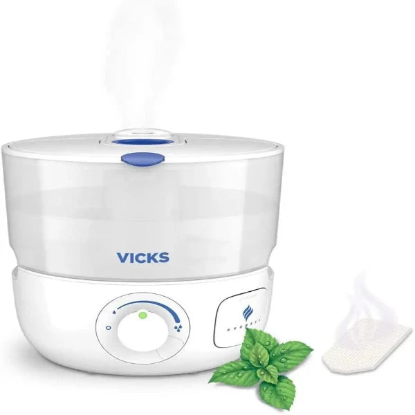Vicks Top Fill Ultrasonic Humidifier Aroma Cool Mist Quiet 2.2L Includes 2x Pods