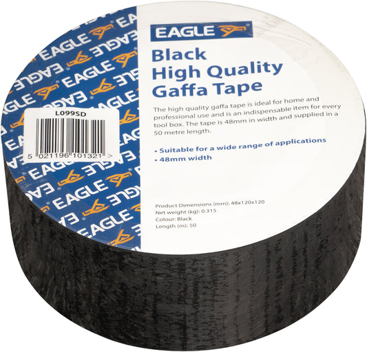 Black High Quality Gaffa Tape 50M Length