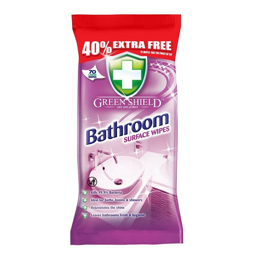 Green Shield Bathroom Surface Wipes, 70 Extra Large Sheets