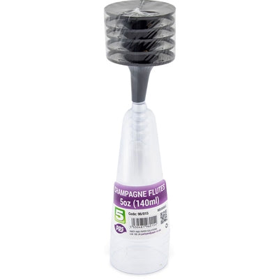 PPS PLASTIC CHAMPAGNE 5 GLASSES